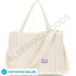 Corduroy Tote Bag Crossbody Shoulder Purse Travel Work Everyday Hobo